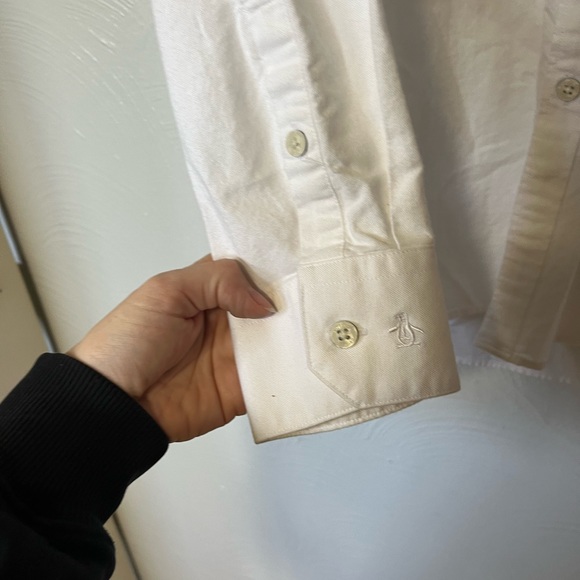 Penguin Oxford Shirt Men's Heritage Slim Fit Button Down in White Button Collar - Picture 3 of 6